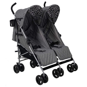 My Babiie Twin Pram Leopard