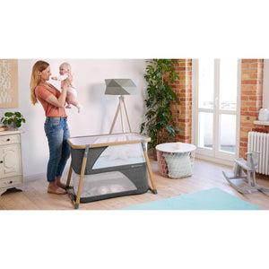 Kinderkraft 4-in-1 Travel Cot Sofi real life photo mother and baby 