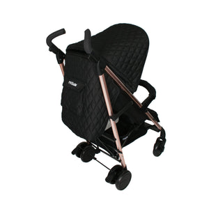My Babiie Pram Billie Faiers Quilted Black back angled view 