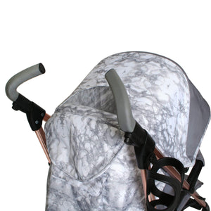 My Babiie Pram Samantha Faiers Grey Marble close up of hood and handles 